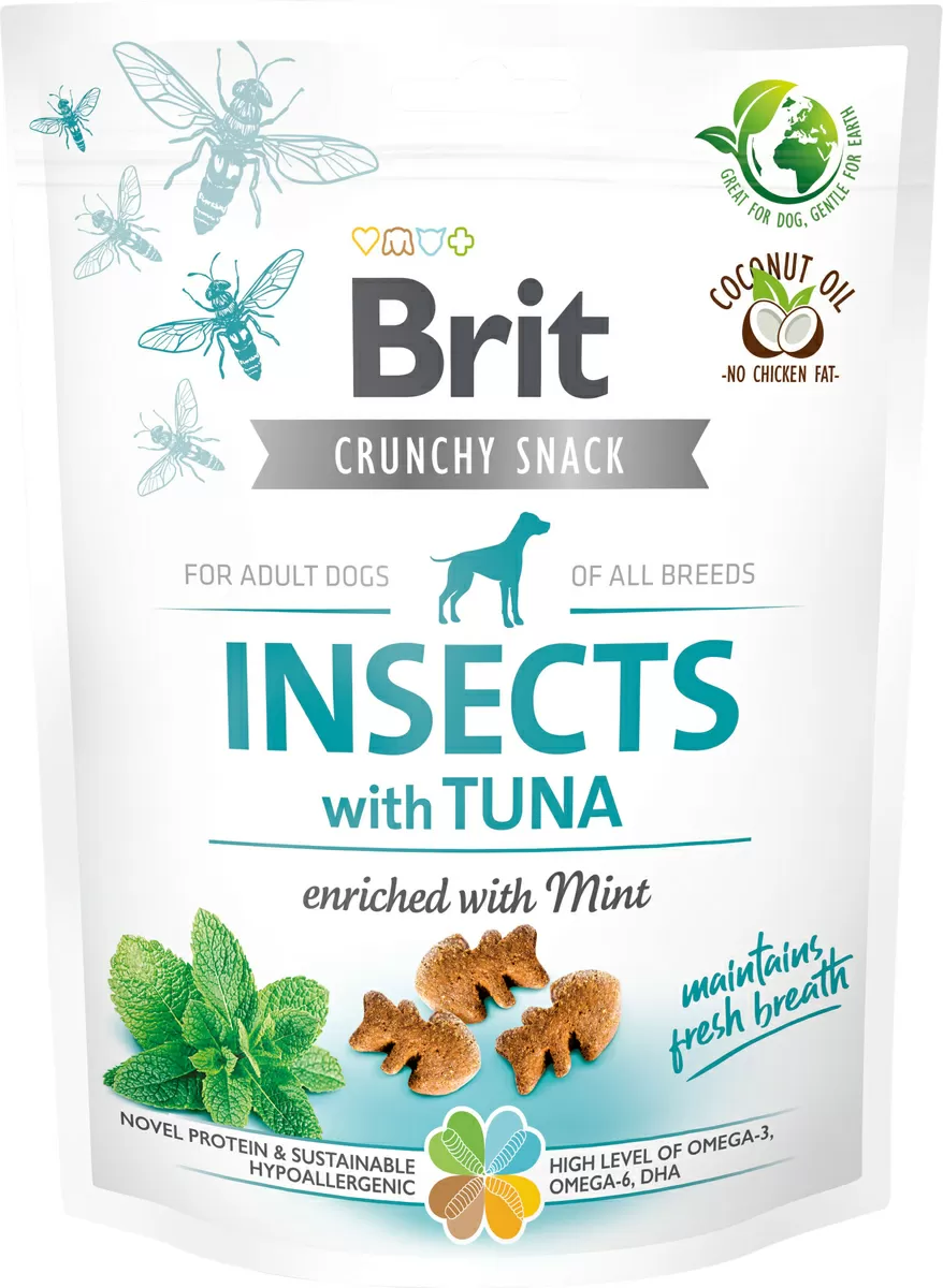 Brit Care Crunchy Cracker Insects, tun og mint - 200 g
