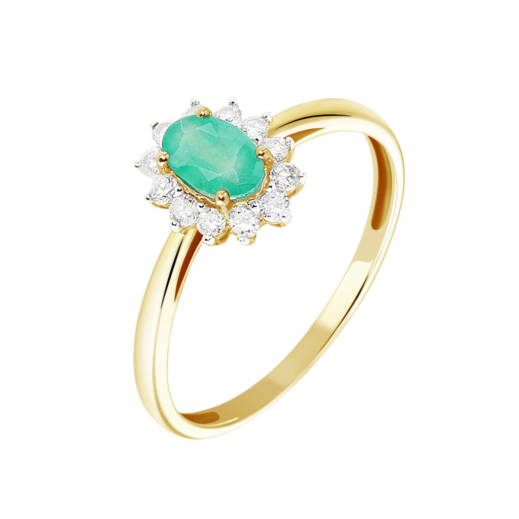 Bague Vladimir Or Jaune Emeraude Diamant