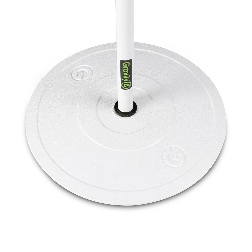 Gravity MS 23 W microfoonstatief met ronde basis wit
