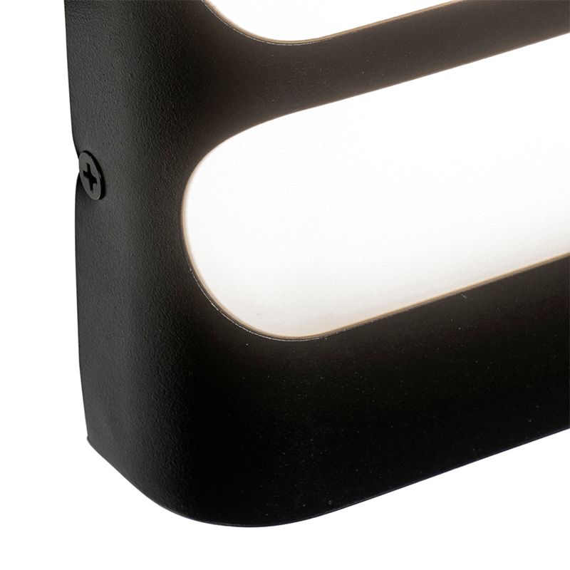 Moderne wandlamp zwart incl. LED IP44 - Gaev