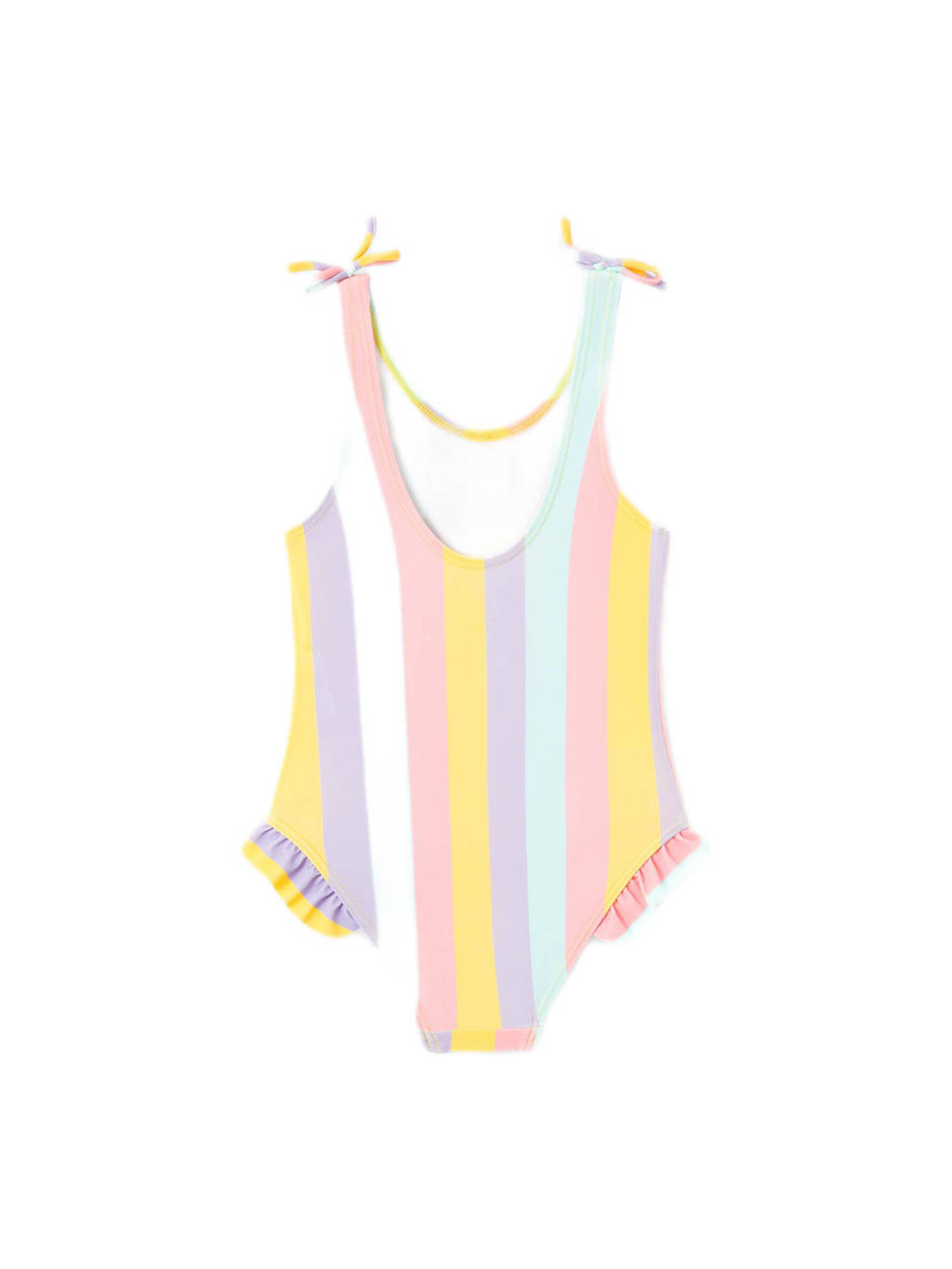 badpak met ruches geel/lila/lichtblauw/roze