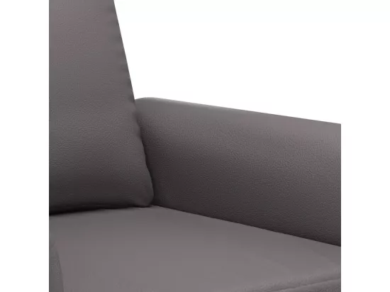 Ensemble de canapés 3 pcs avec coussins gris similicuir