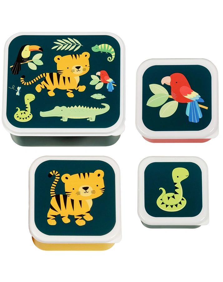Snackbox JUNGLE TIGER 4er-Set in bunt