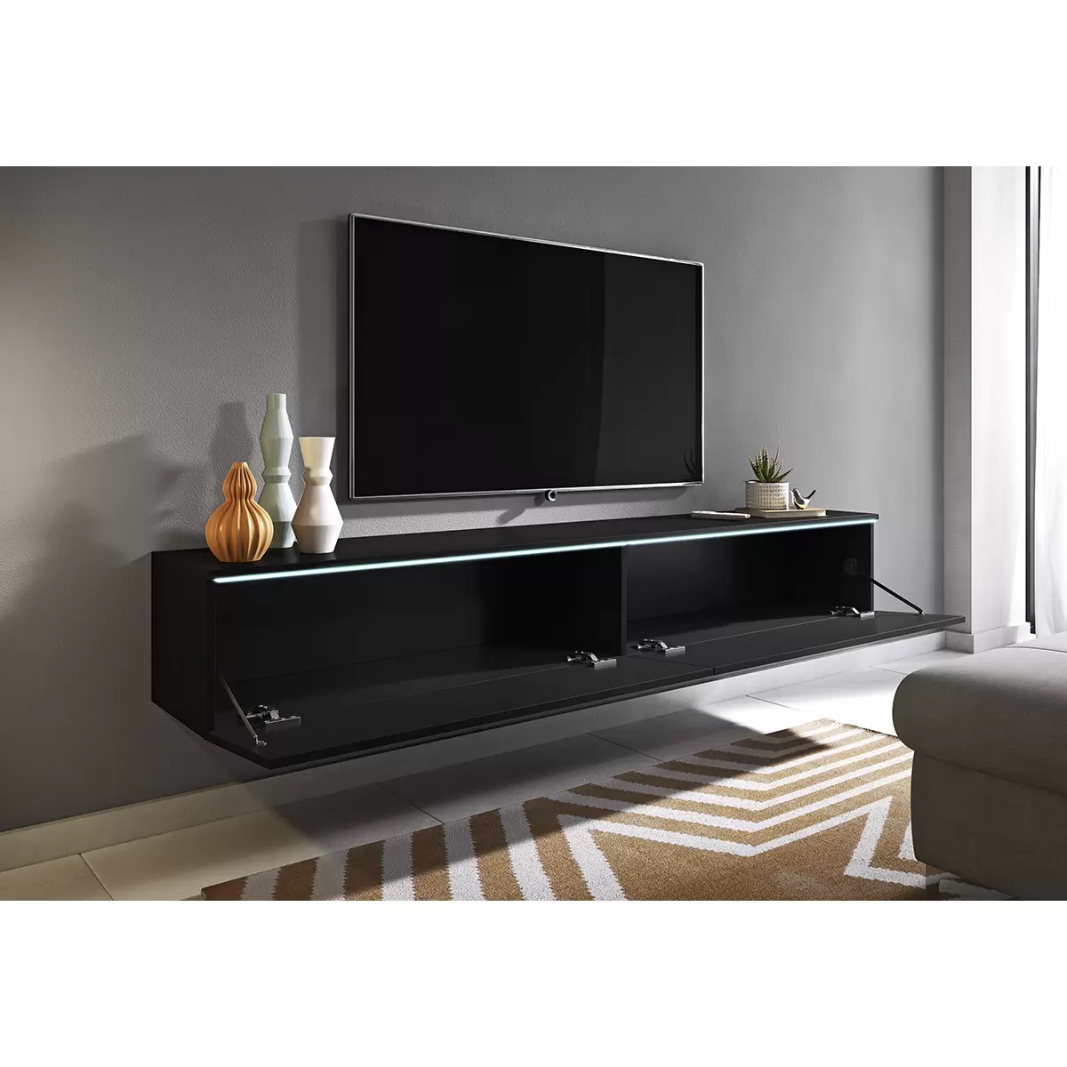 Lowboard Rijeka D180 Schwarz