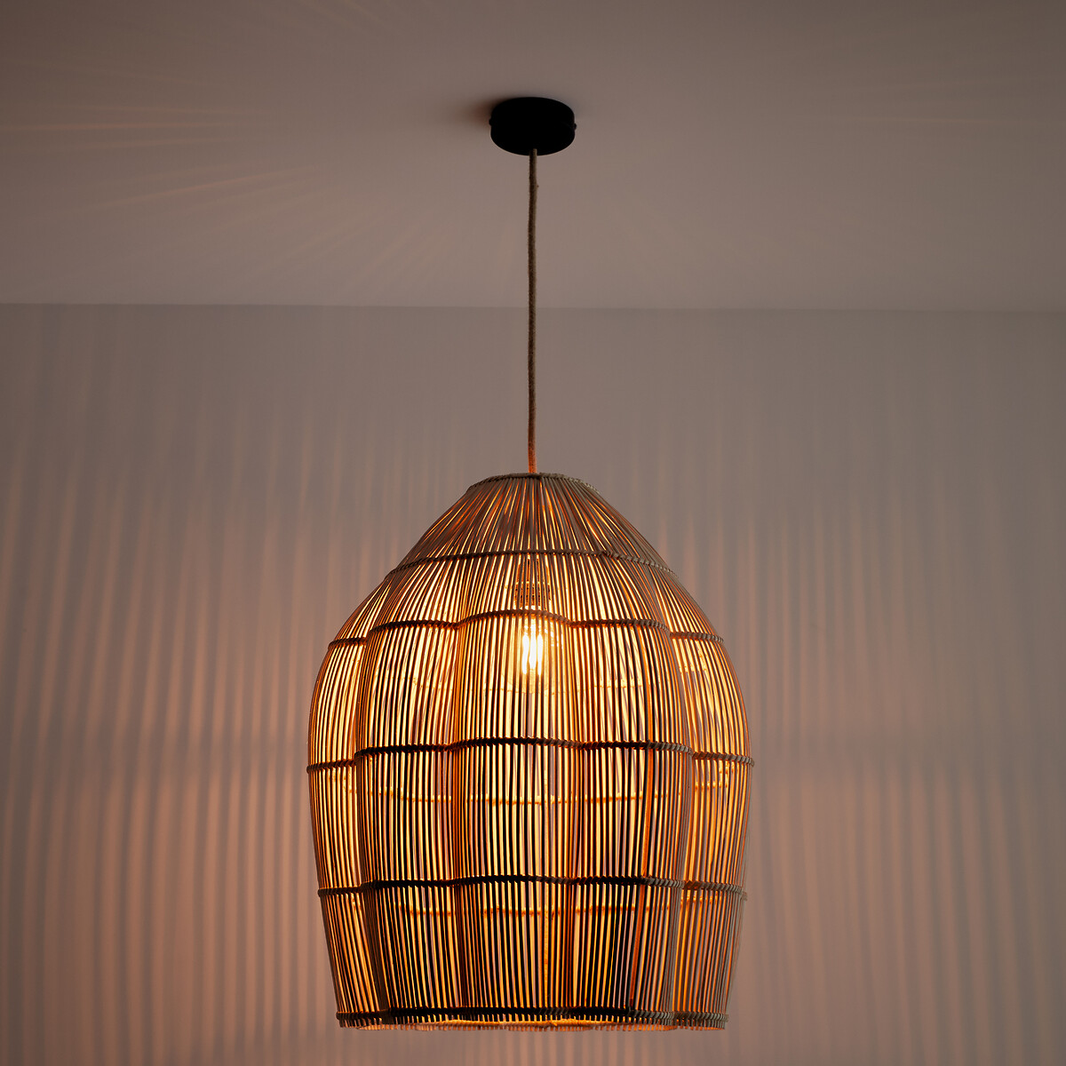 LA REDOUTE INTERIEURS<br>Luminária pendente de rattan Ø50 cm, Dankia
