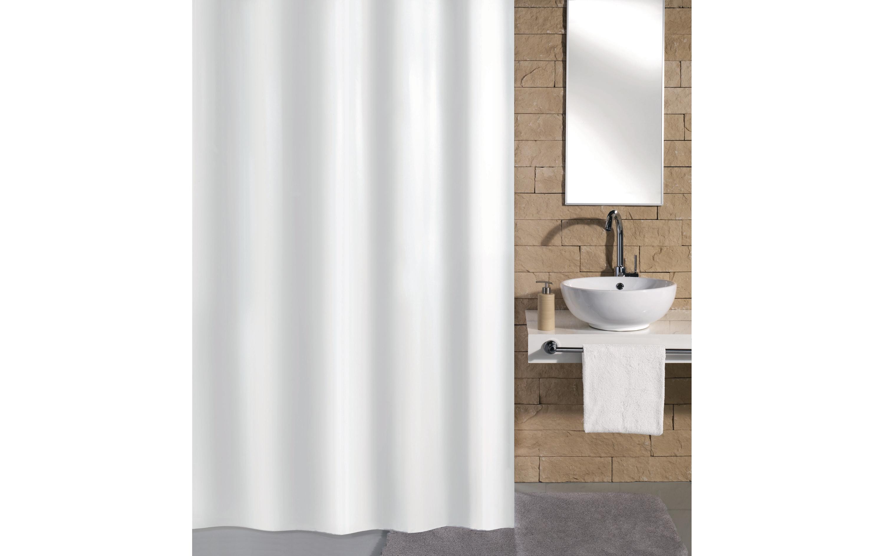 Duschvorhang Kito 120 x 200 cm, WeissBadevorhang aus Polyester