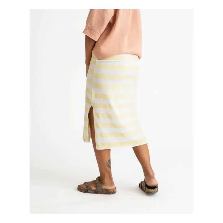 Matona Jupe Jersey Rayures Coton Bio | Jaune pâle