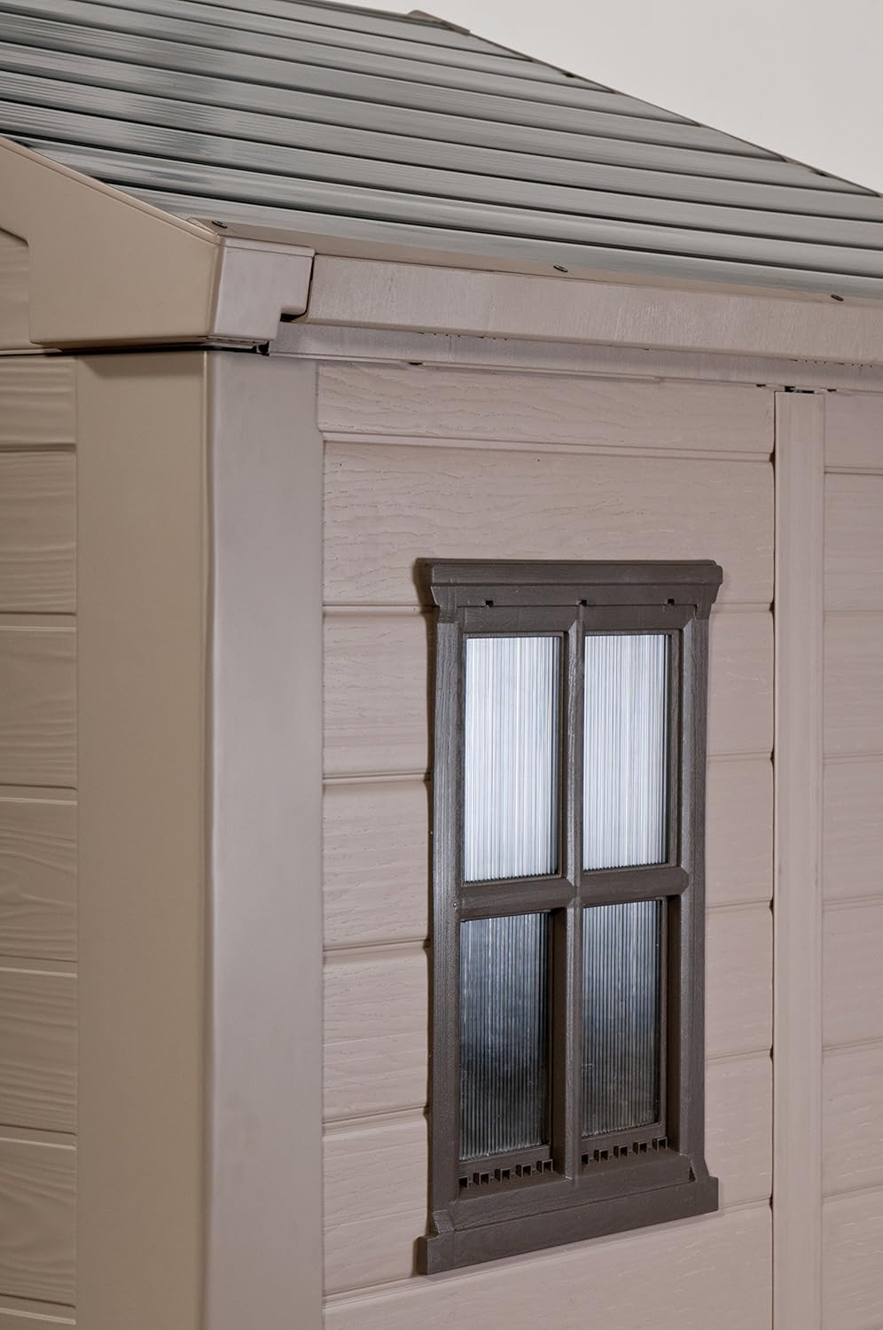 Keter Gerätehaus Factor 6x6, Beige, 6.2m³ Rauminhalt, Außenmaße (B/T/H):178 x 195.5 x 208 cm, wetterfest, wasserdicht, UV-beständig, Outdoor