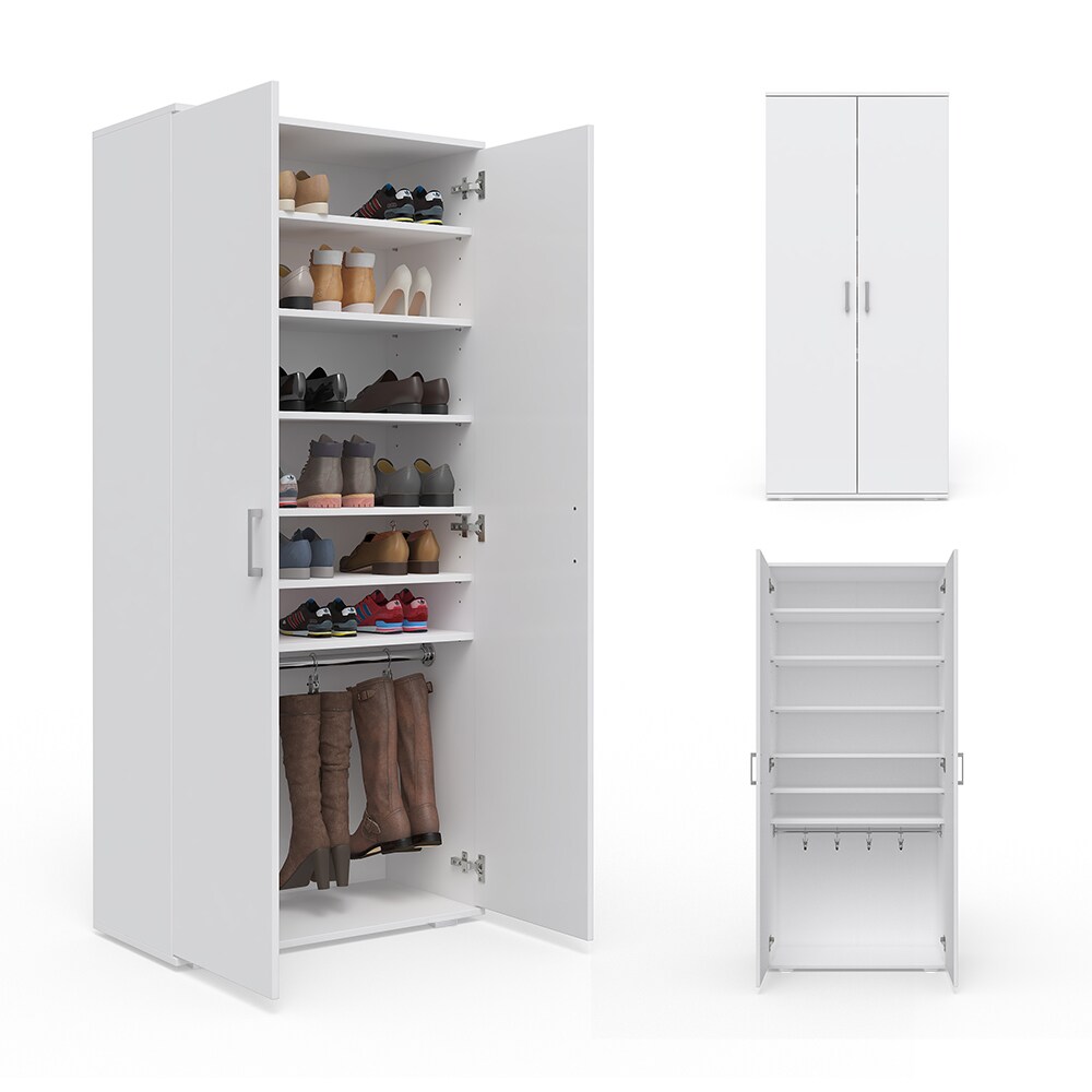 VICCO Schuhschrank TORGE Weiß - Wandschrank Stiefelschrank Schuhe Schuhregal