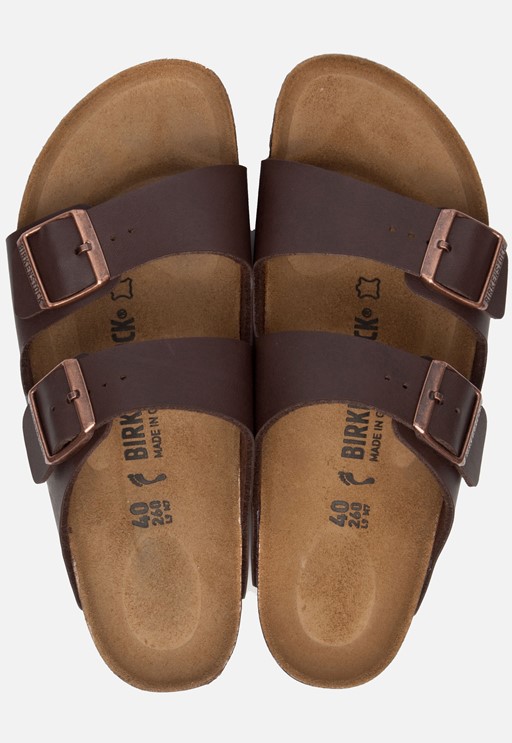 Birkenstock Arizona slippers bruin Imitatieleer