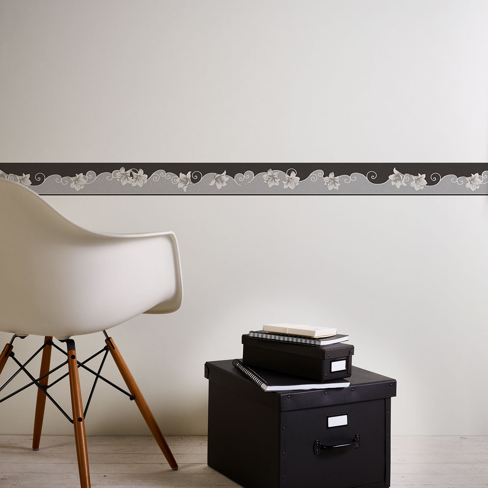 Papier-Borte ONLY BORDERS 10 - schwarz-grau - 5 Meter