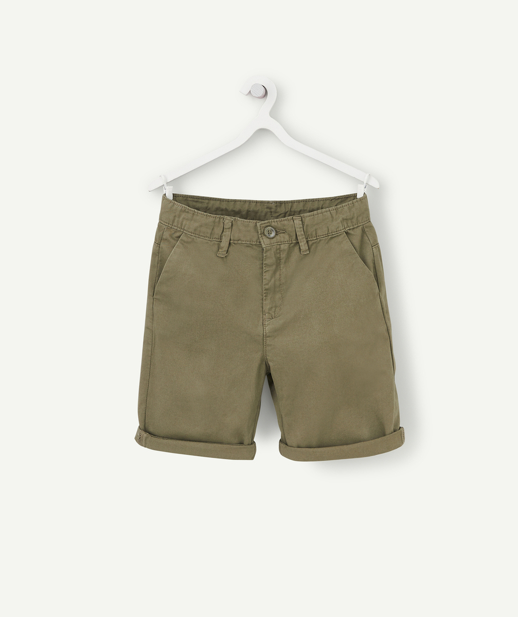 BERMUDA CHINO GARÇON KAKI EN COTON
