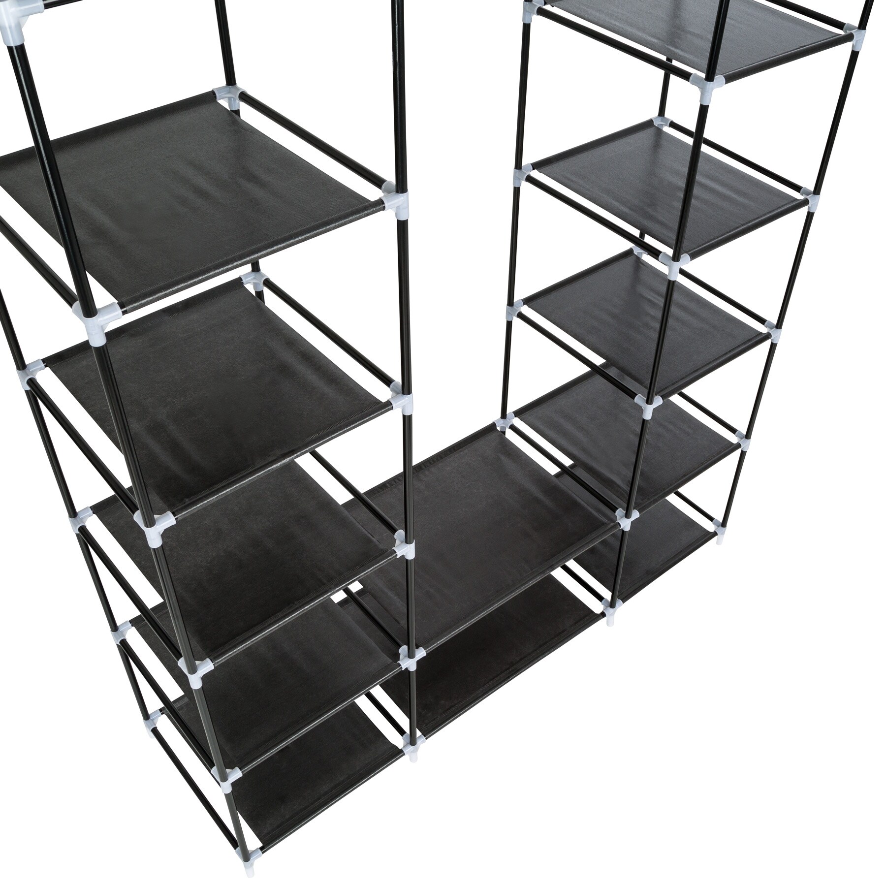 tectake® Stoffschrank, 5 Ebenen mit 12 Fächern, einfaches Stecksystem, 150 x 175 x 45 cm