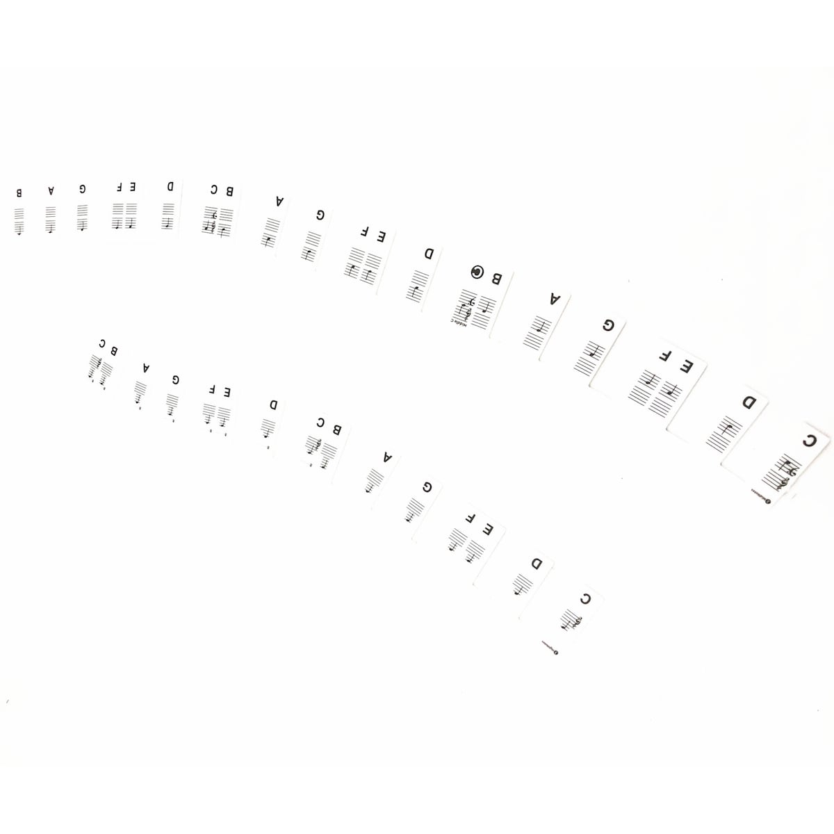 Avtakbare note-etiketter til piano og keyboard, 61 tangenter Hvit