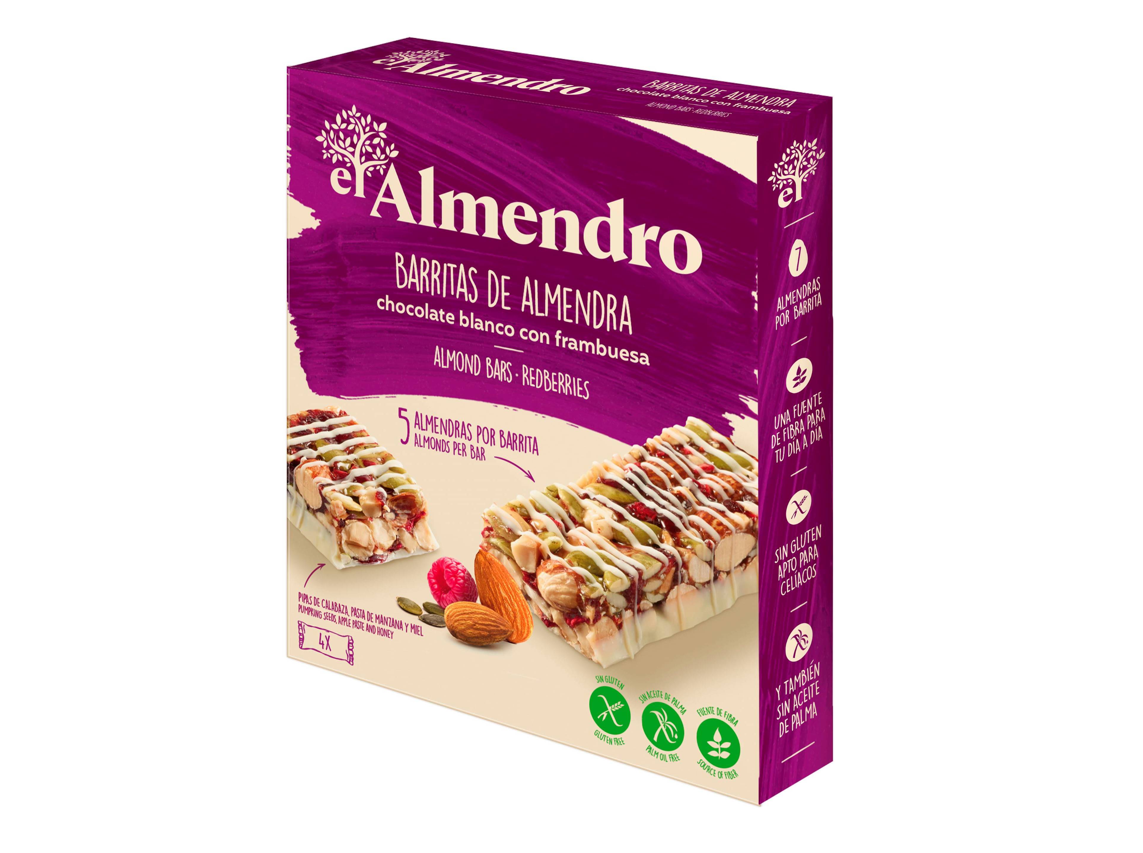 BARRAS DE CEREAIS EL ALMENDRO CHOC.BRANCO E FRAMBOESA 100G