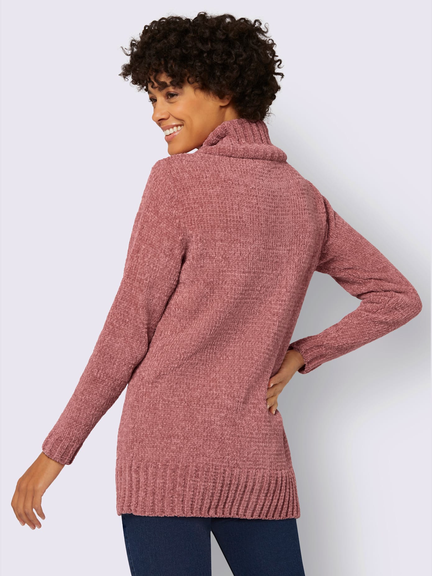 Pull long maille chenille douce
