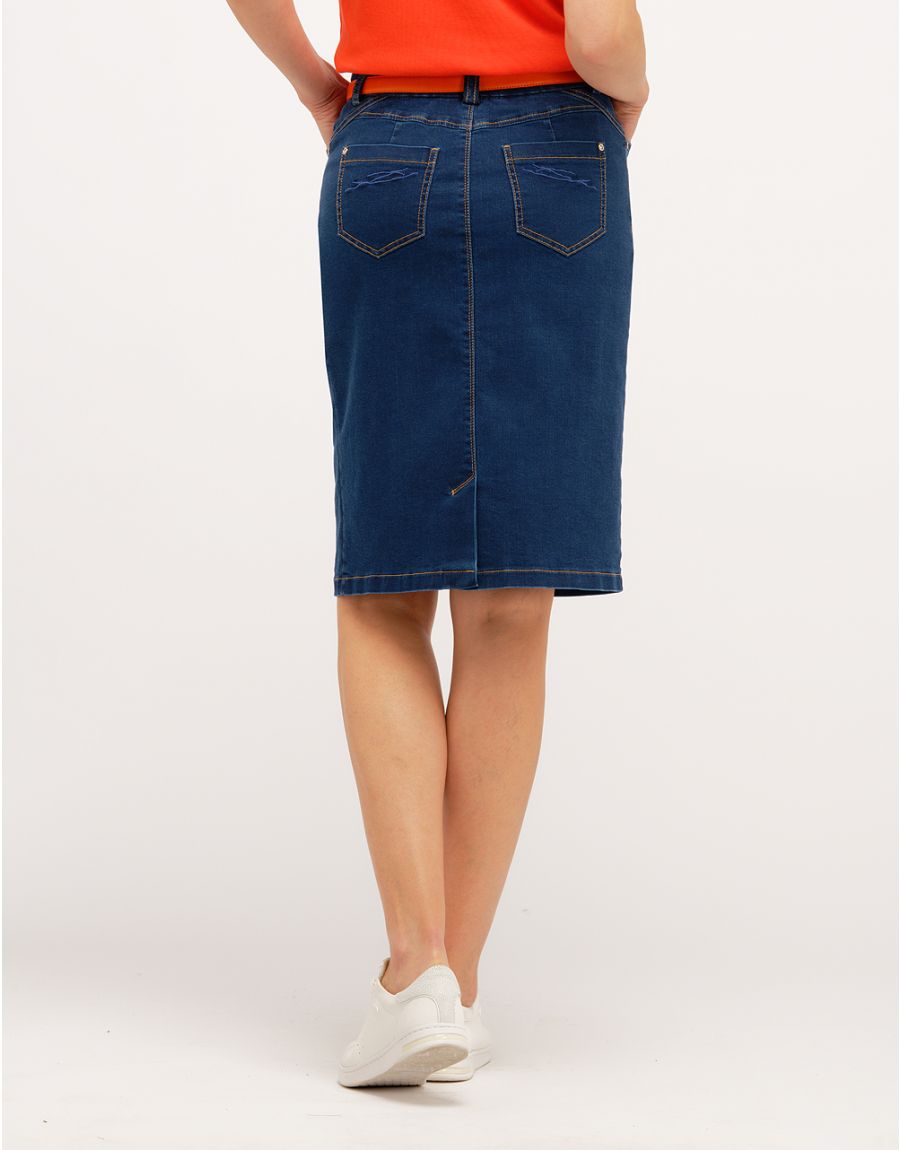 Jupe en denim bleu brut