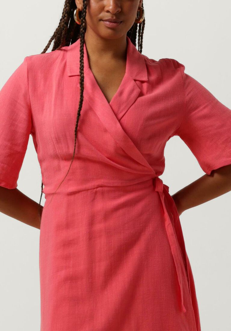 OBJECT roze object mini jurk objsanne re s/s short wrap dress