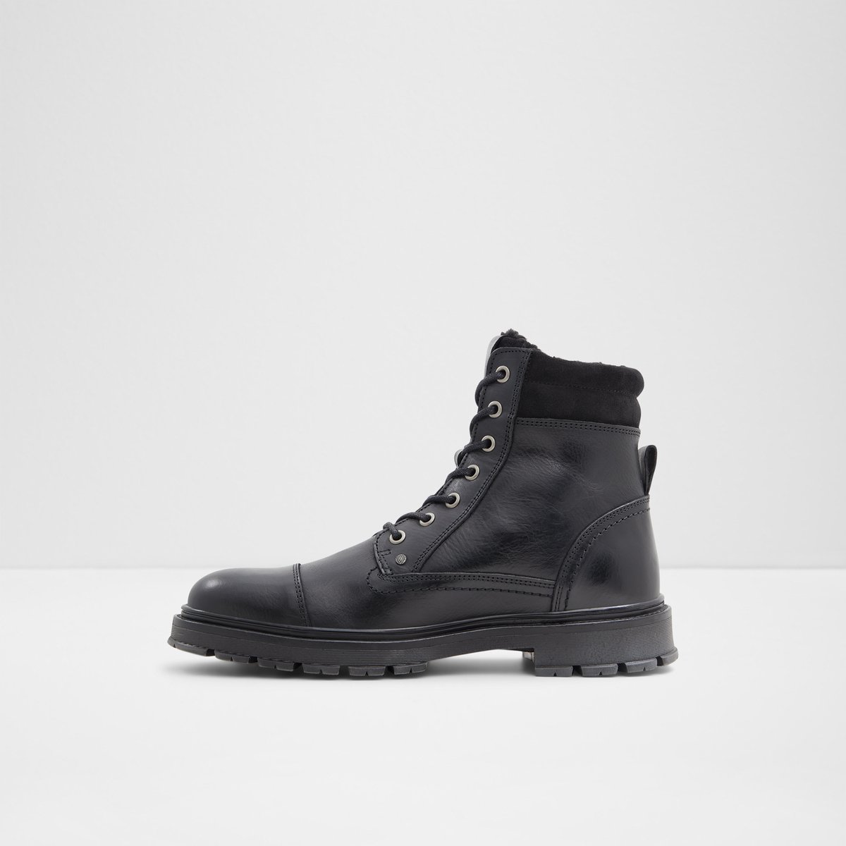 Caleseth Black Leather Smooth Men Lace-up boots
