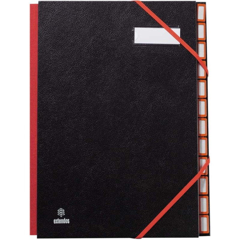 Trieur carte Extendos 7 divisions onglets neutres coloris noir
