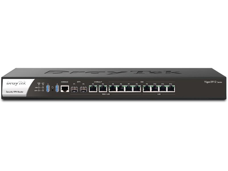 DrayTek Router Vigor 3912s 256 GB M.2 SSD 10G High Performance VPN Router