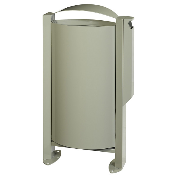 ROSSIGNOL Corbeille sur pied arkea - 60 L - avec cendrier 3l - gris ciment