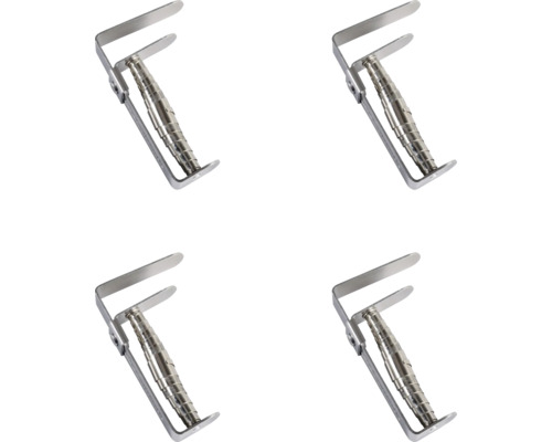 Tafelkleedklemmen met veer, zilver, 4 stuks