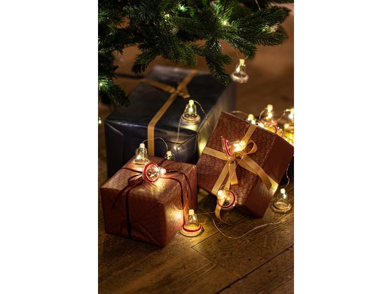 Sirius Weihnachtslichterkette Tiffany Glocke, 8 Lampen, Gol Lichterkette mit 8 Lämpchen aus Glas