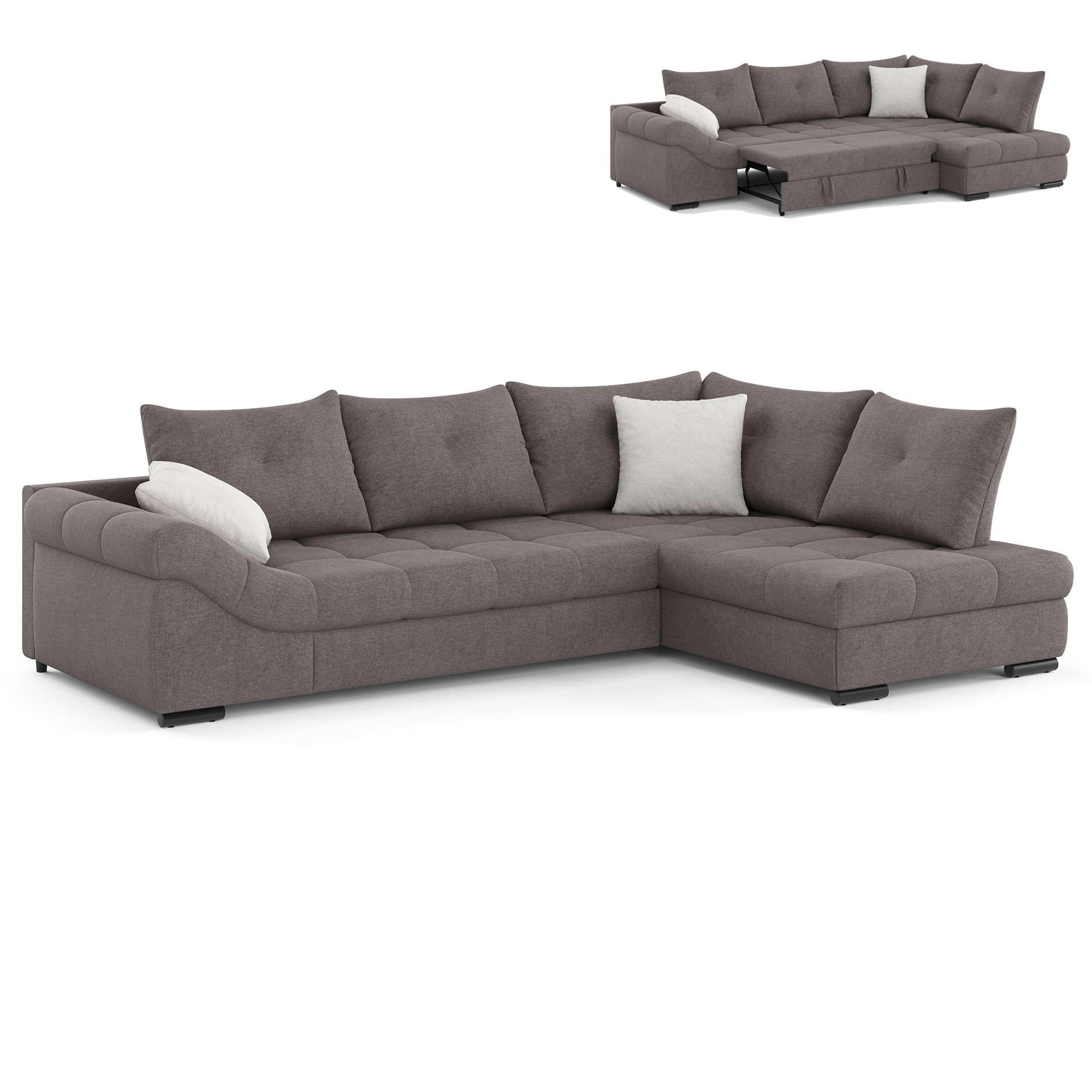 Ecksofa - stone - Liegefunktion