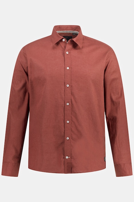 Leinenmix Hemd, Langarm, Kentkragen, Modern Fit
