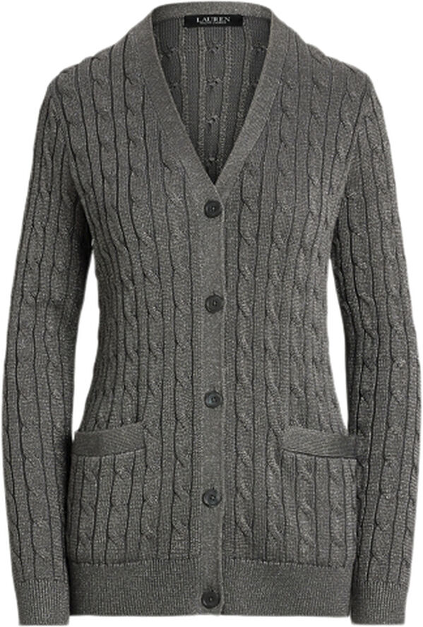 Lauren Ralph Lauren CMB CTN/BR RYN/LRX-LS CARDIGAN Deco pewter