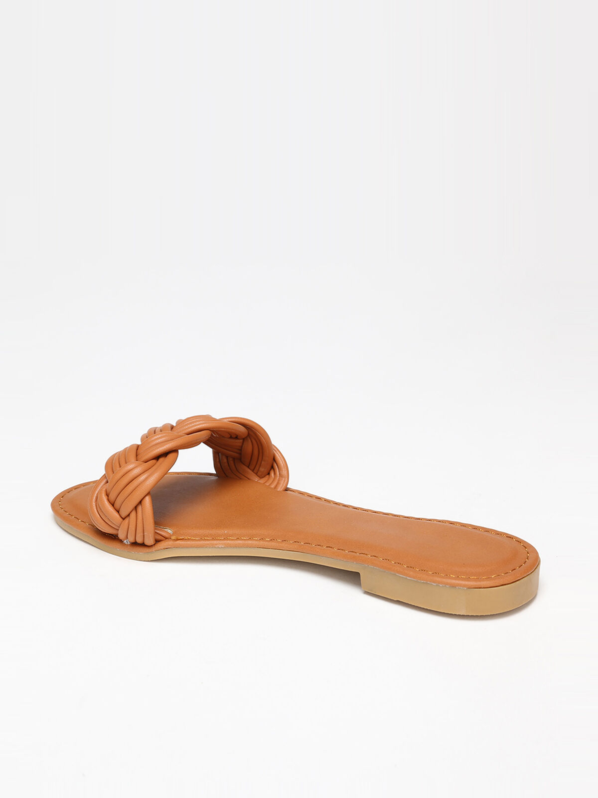 Mules à bride tressée- Camel