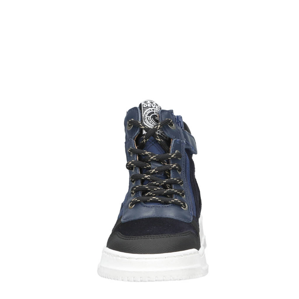 Develab leren sneakers donkerblauw