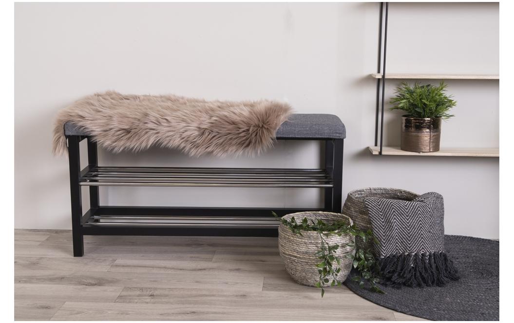 Sitzbank Padova 100 x 50 cm, Grau/Schwarz<br>Sitzbank mit robustem Gestell