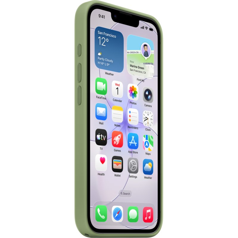 Apple Coque en silicone avec MagSafe pour iPhone 17e - Vert ardoise