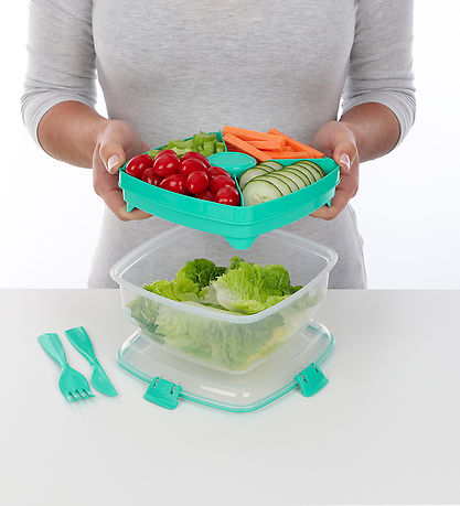 Sistema Brotdose m. Zubehör - Salad Max - 1,63 L - Türkis