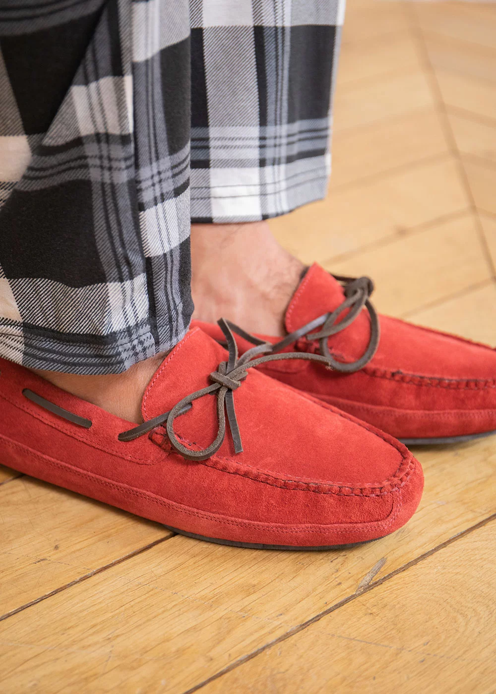M LACE SLIPPER 2 VELOURS ROUGE FOURRE