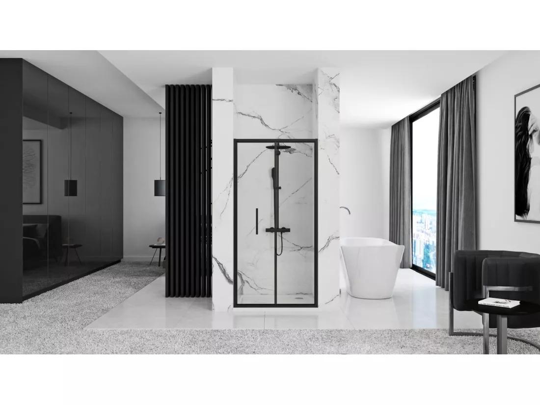 Porte De Douche Rea Rapid Fold 100 Black