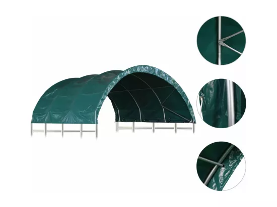 Tente pour bétail PVC 3,7x3,7 m Vert