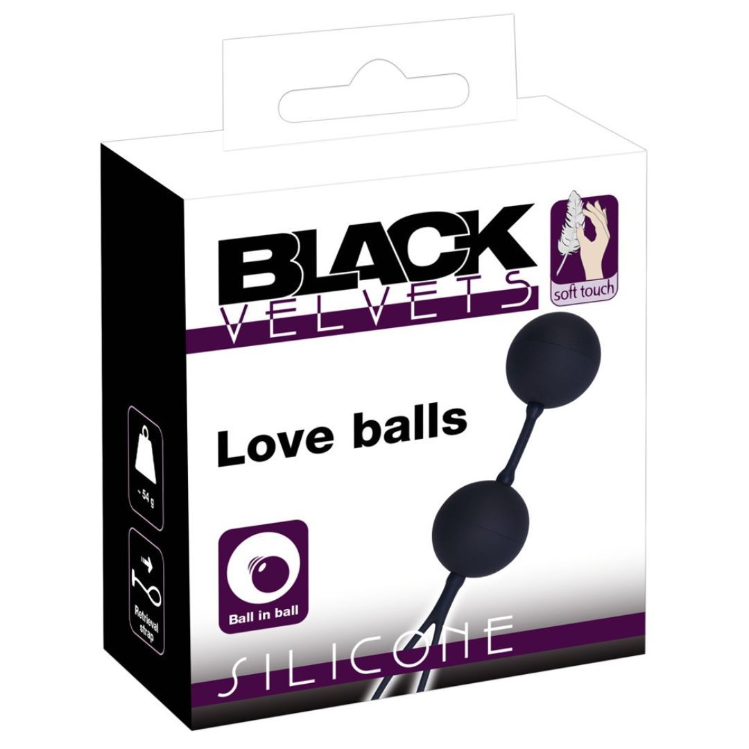 Leichts Liebeskugel-Duo, 54g | Beckenboden Training für Einsteigerinnen | Black Velvets