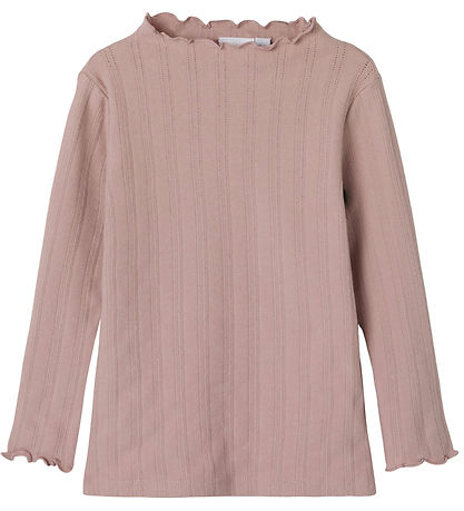 Name It Bluse - NmfRaria - Pale Mauve m. Lochmuster
