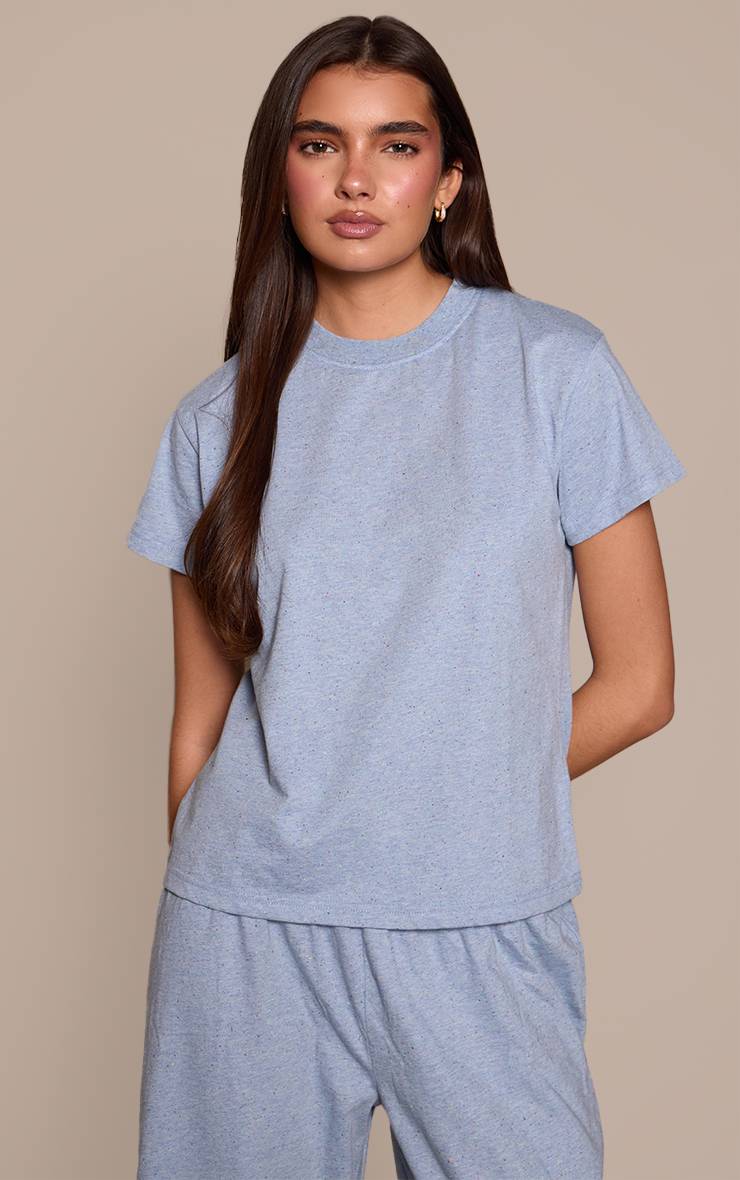 Bleu Layette Ensemble Coordonné T-shirt Moucheté