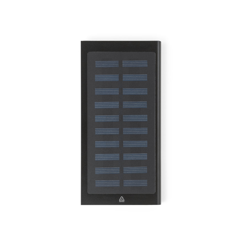 hi!dea 97137 - Batterie nomade de 8 000 mAh avec panneau solaire en aluminium 100 % recyclé