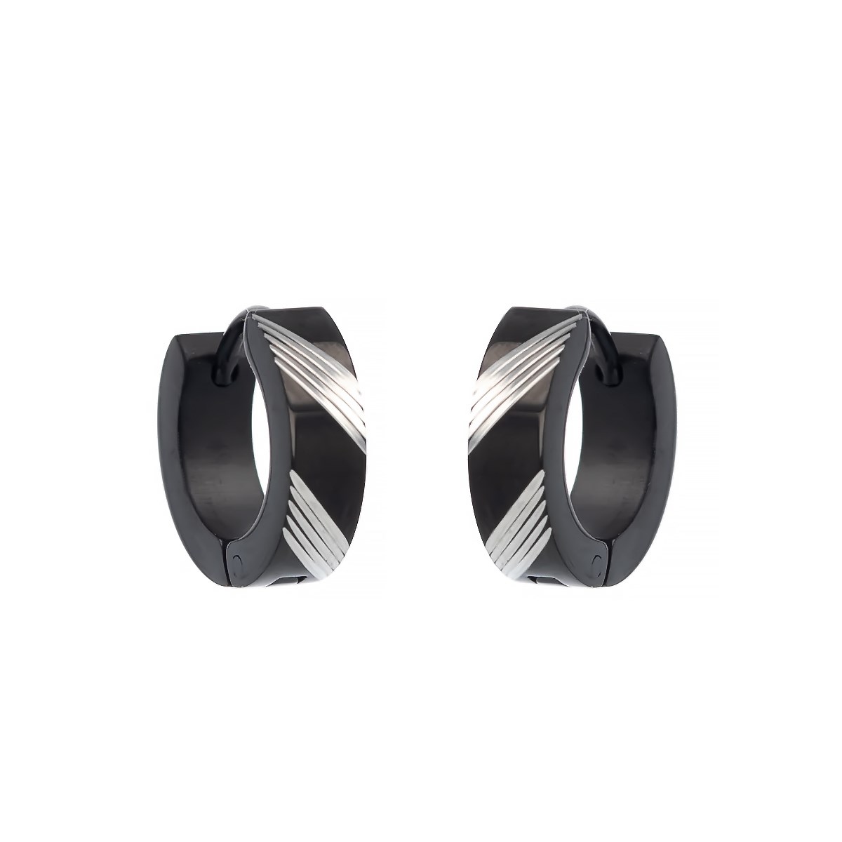 Créoles acier noir 12MM