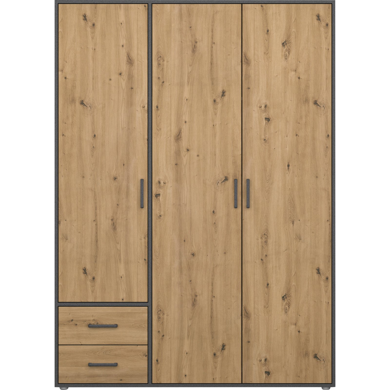 Drehtürenschrank Voyager Dekor 140 x 194 x 53 cm grau met. / Artisan