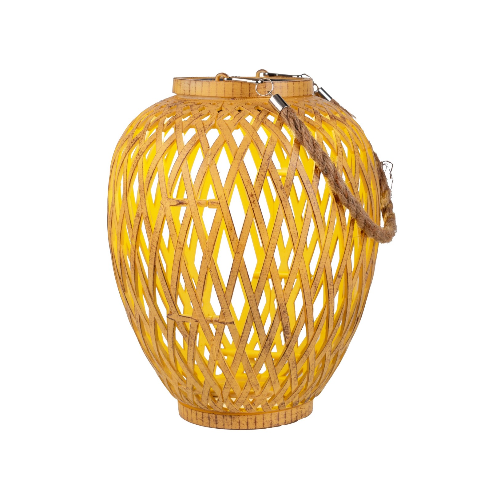 2er-Set Solar-LED-Korb-Dekoleuchte CESTO - natur - 24 cm hoch