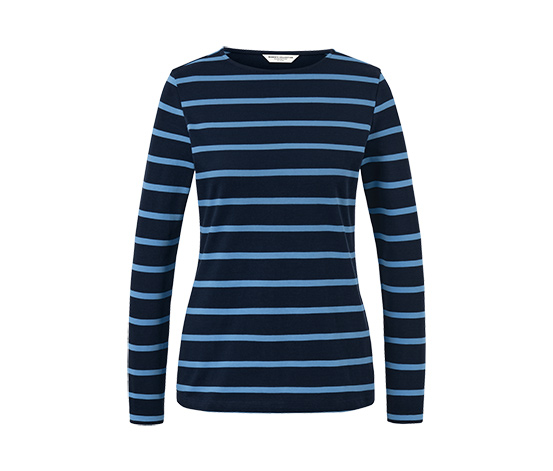 Gestreiftes Langarmshirt, dunkelblau
