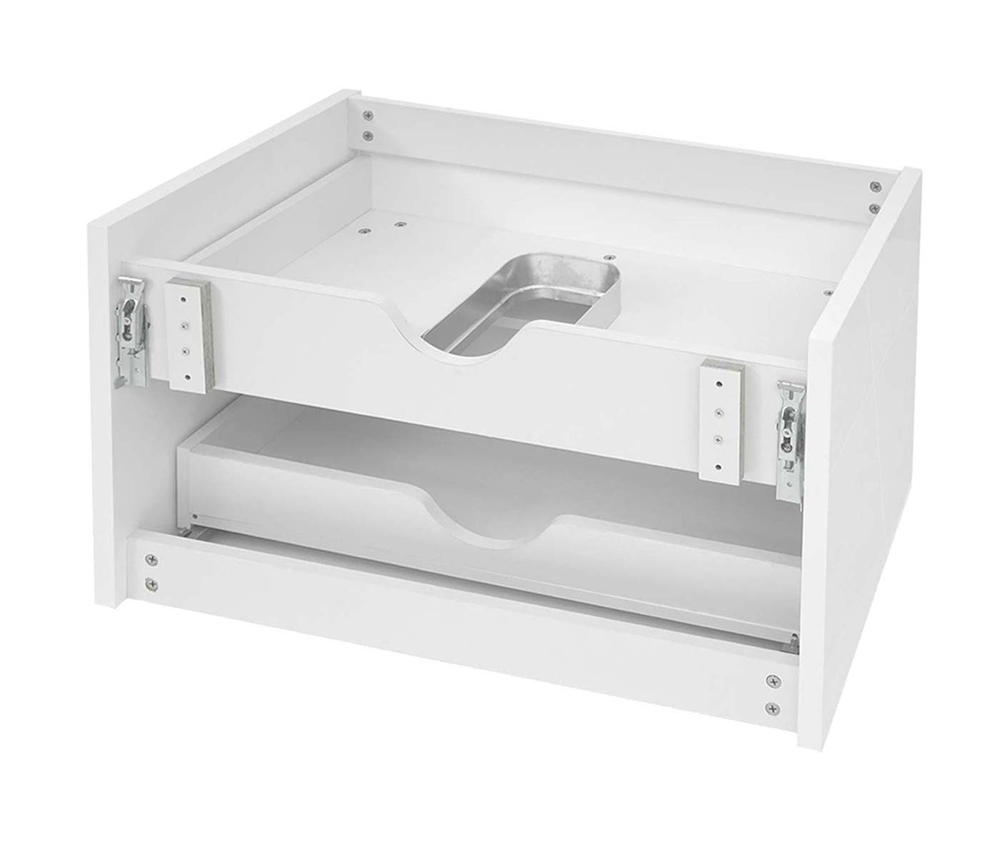 Waschbeckenunterschrank MCW-B19, Waschtischunterschrank Waschtisch Badezimmer, hochglanz Soft-Close 50x60cm ~ weiß
