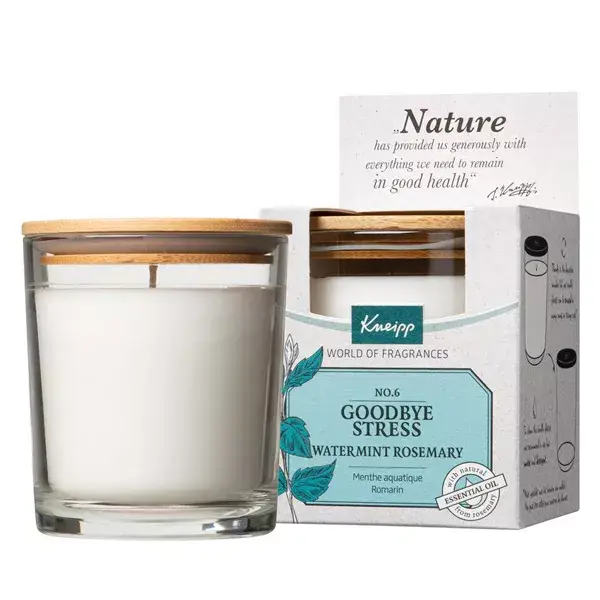 Vela perfumada Kneipp Goodbye Stress, Hortelã Aquática e Alecrim, 145g