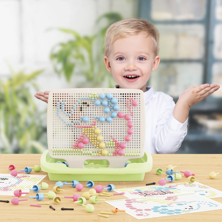 Quercetti PlayEco+ Mosaik-Steckspiel aus recyceltem Kunststoff: FantaColor PlayEco+ (310 Teile)